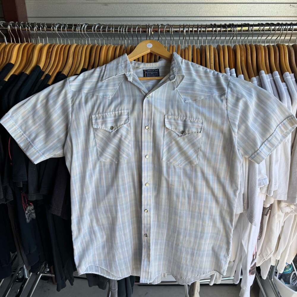 Vintage DeeCee Rangers Short Sleeve Western Shirt Plaid Button-Down